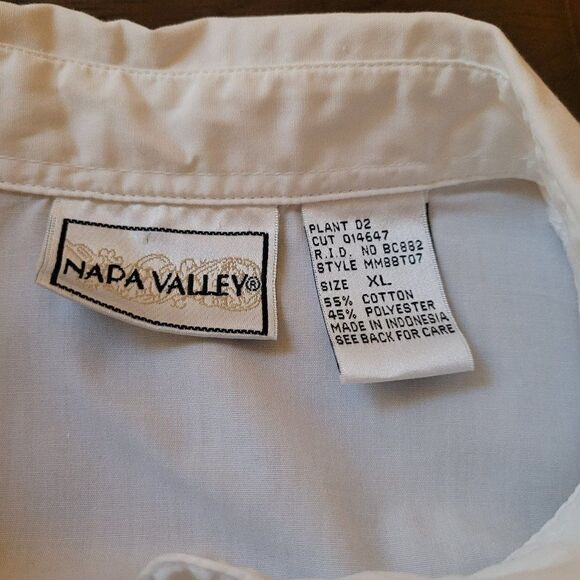 Napa Valley Womens Floral White Embroidered Pearl Button Shirt Sz XL - Picture 7 of 8